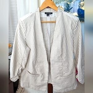 Roz & Ali Roz & Ali striped blazer Lace detail across back to shoulders Sz 1X